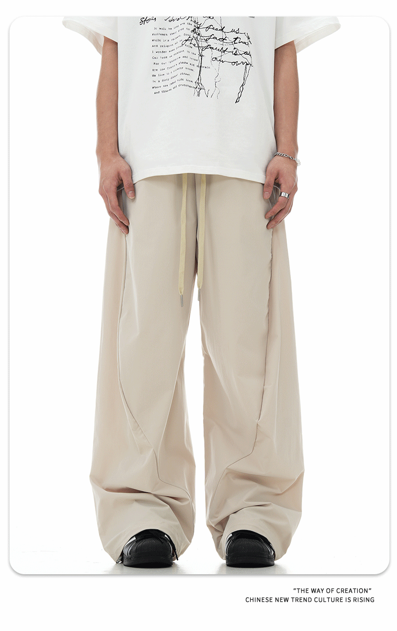 Work Pants for Men and Women Loose Quick-Dry Straight Leg Cargo Trousers