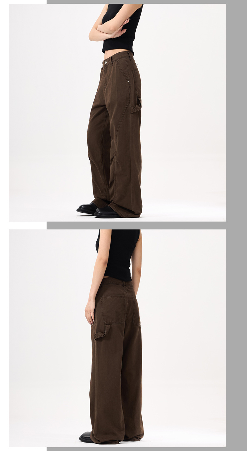 Women's Pants Deconstructed Design Wide-Leg Workwear Casual Trousers