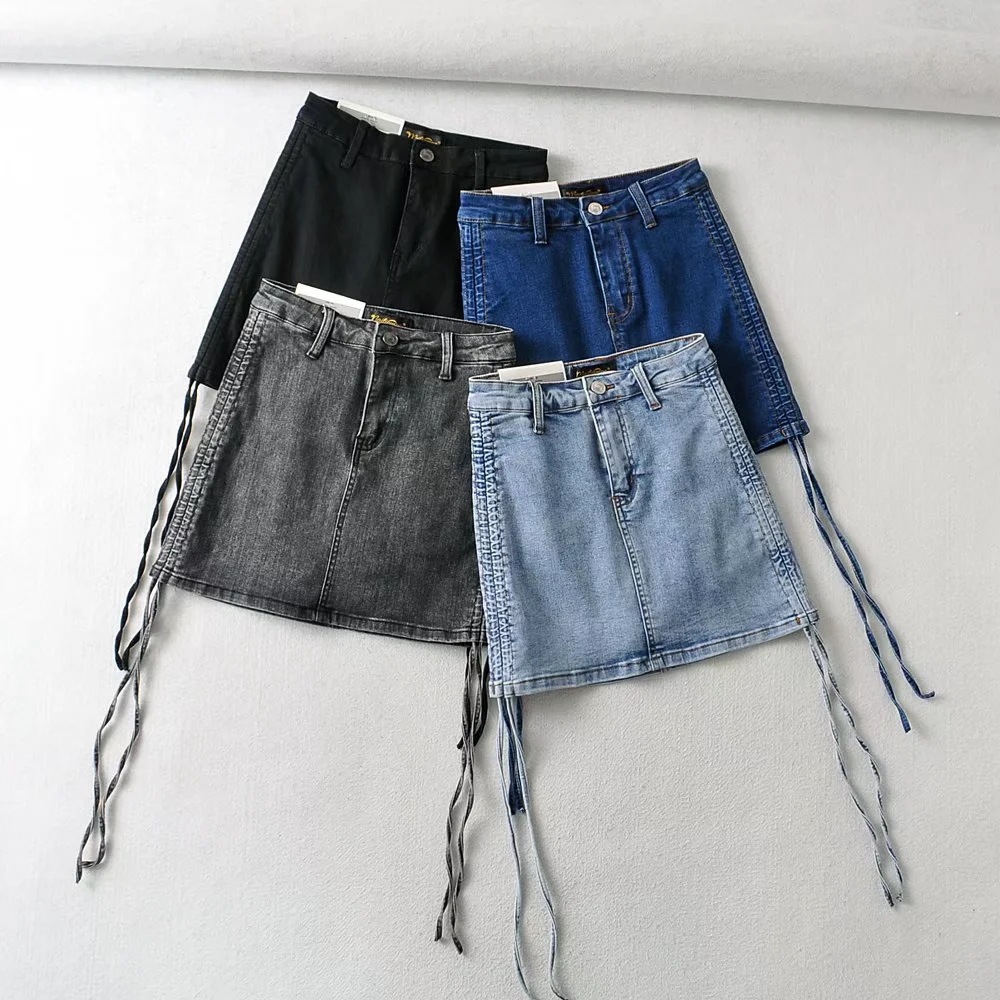 Bodycon Solid Streetwear Adjustable Cinch Waist Skirt