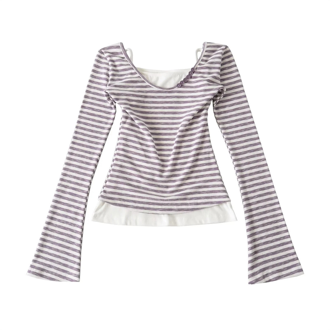 Ladies Asymmetric Vertical Fluted Slim Top
