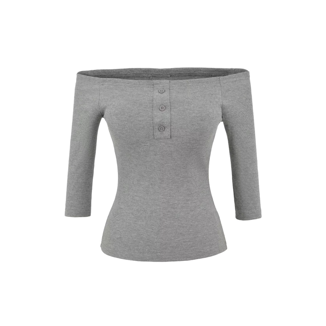 Sexy Slim Three-Quarter Scoop Neck Bodysuit