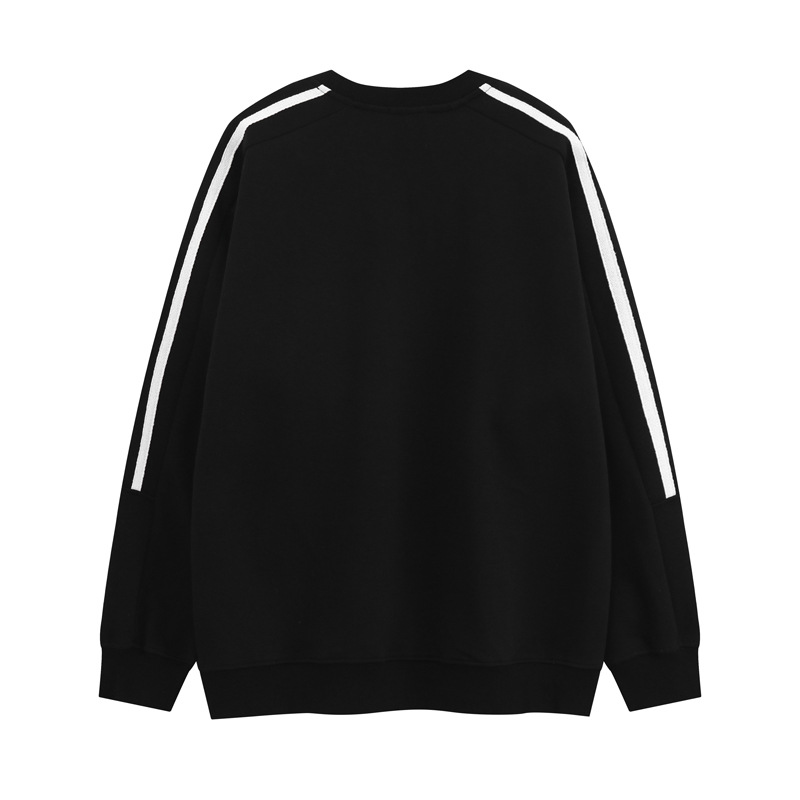 Mens Relaxed Cotton Stripe Hoodie