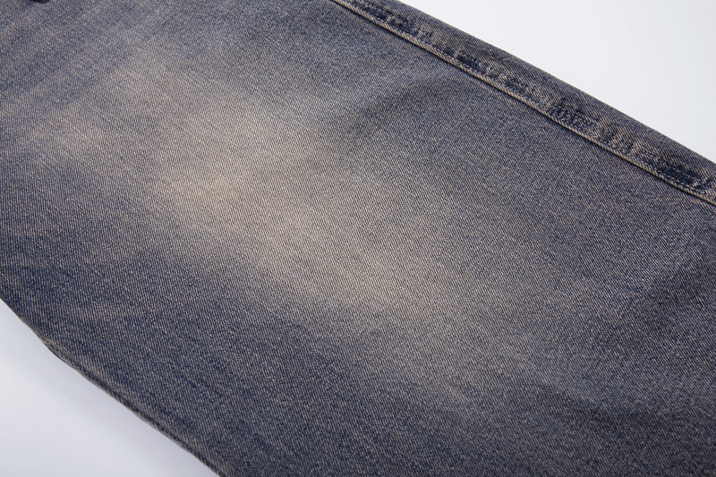Washed Gradient Knife-Edge Denim Pants Men Streetwear High-Street Vibe Loose Straight Leg Wide Leg Pants