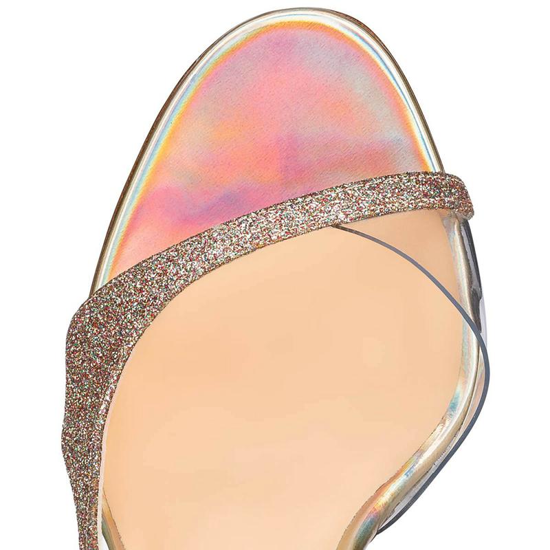 High Quality Womens Shoes Pvc Transparent Sandals Thin High Heels High Heels