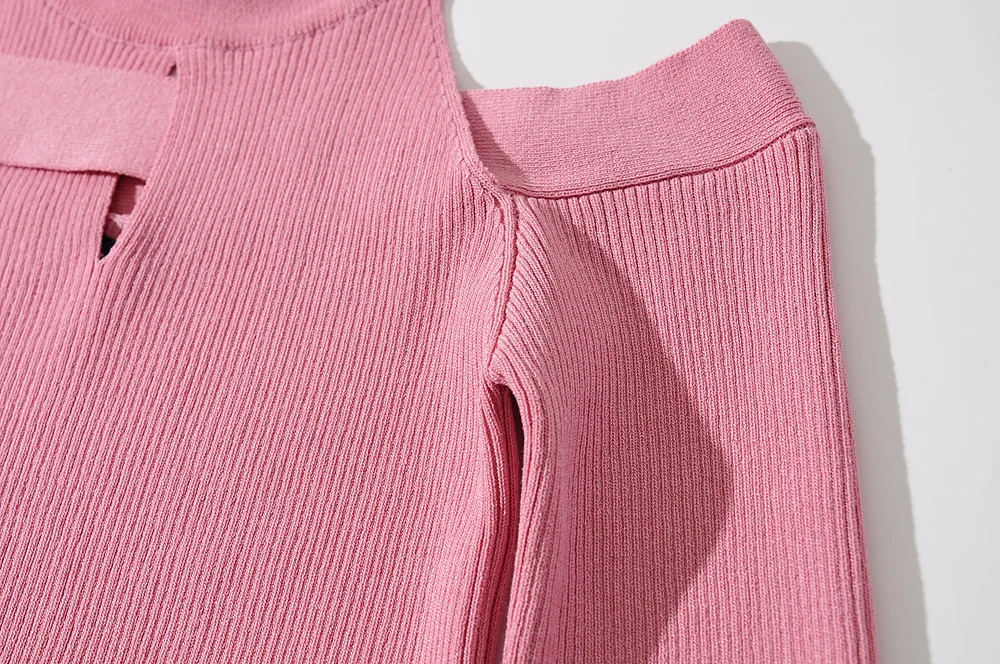 Blush Spandex Upper Arm Cutout Wrap Sweater