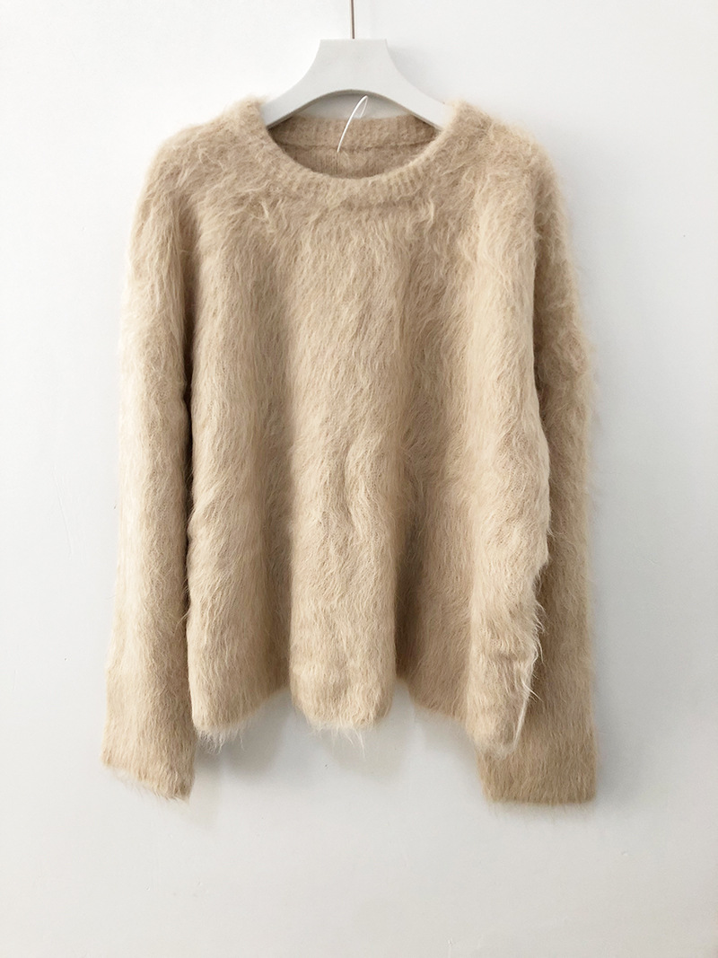 Women Chunky Crew Loose Sweater Full Arm Cold