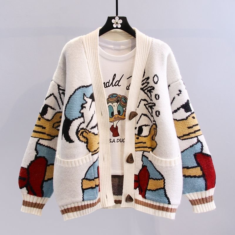 Oversized Duck Polyester Cardigan