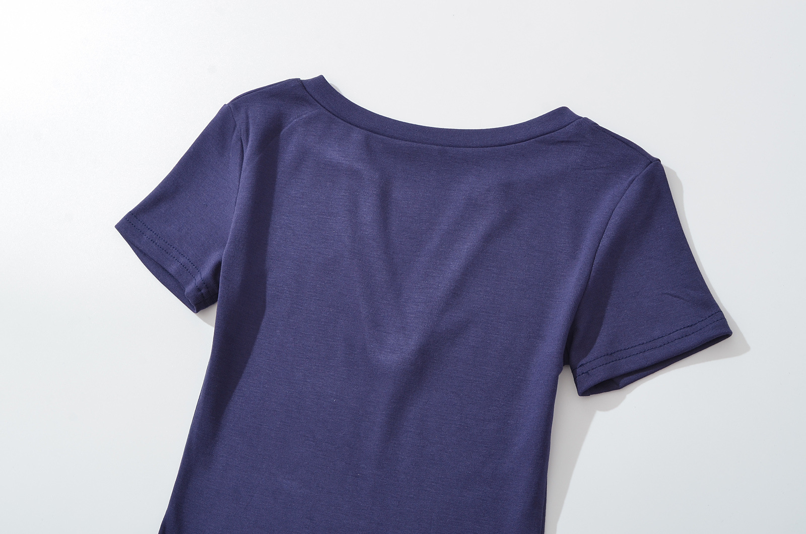 Half-Open Collar Short Sleeve T-Shirt