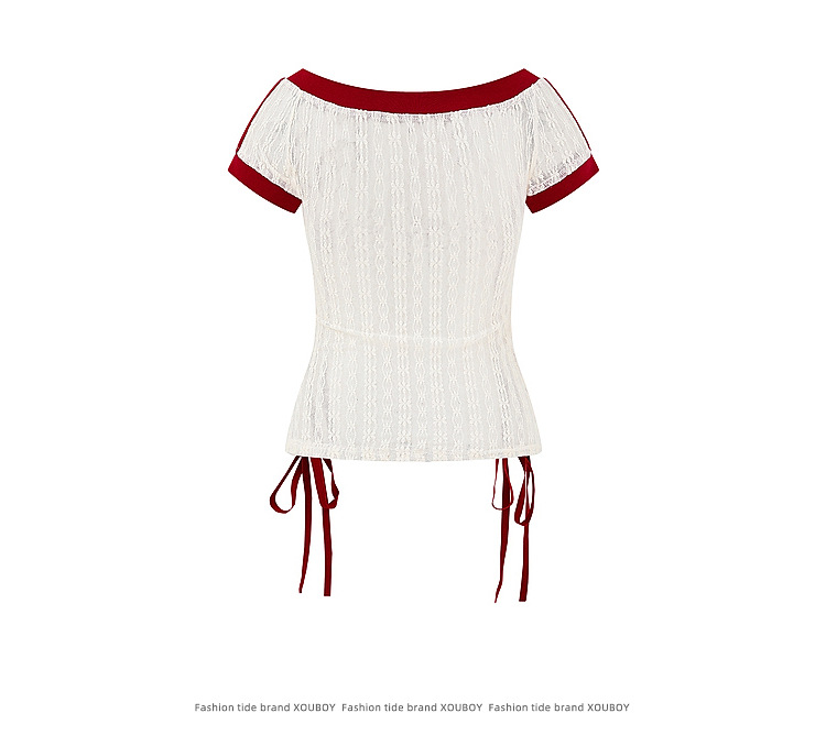 V-neck Slightly T-shirt for Women Short Sleeve Slim Fit