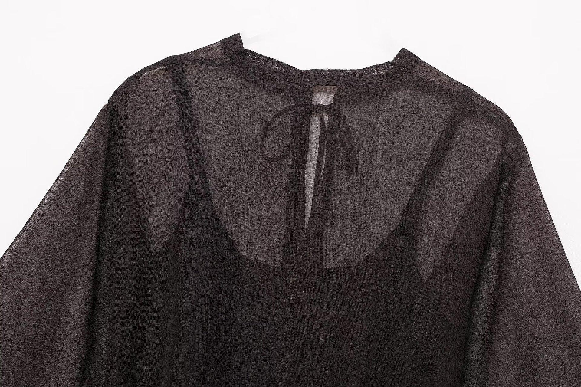Bell Tie Front Fitted Plain Dress