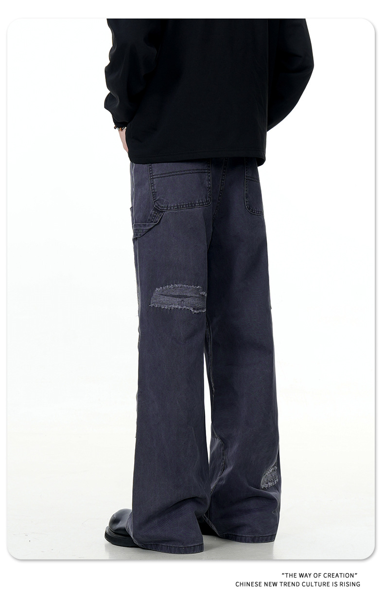 Unisex Cotton Relaxed Bell-Bottom Utility Pants