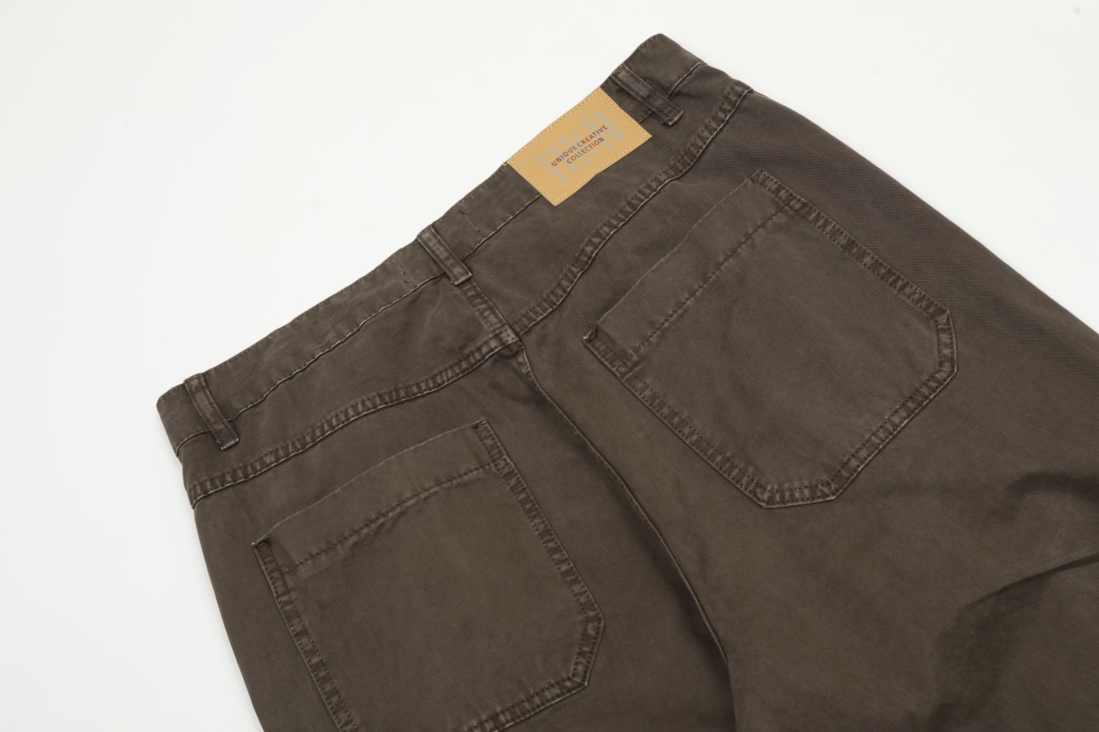 Work Pants Men Khaki Loose Retro Straight Pleated Design Wide Leg Trendy Casual Trousers