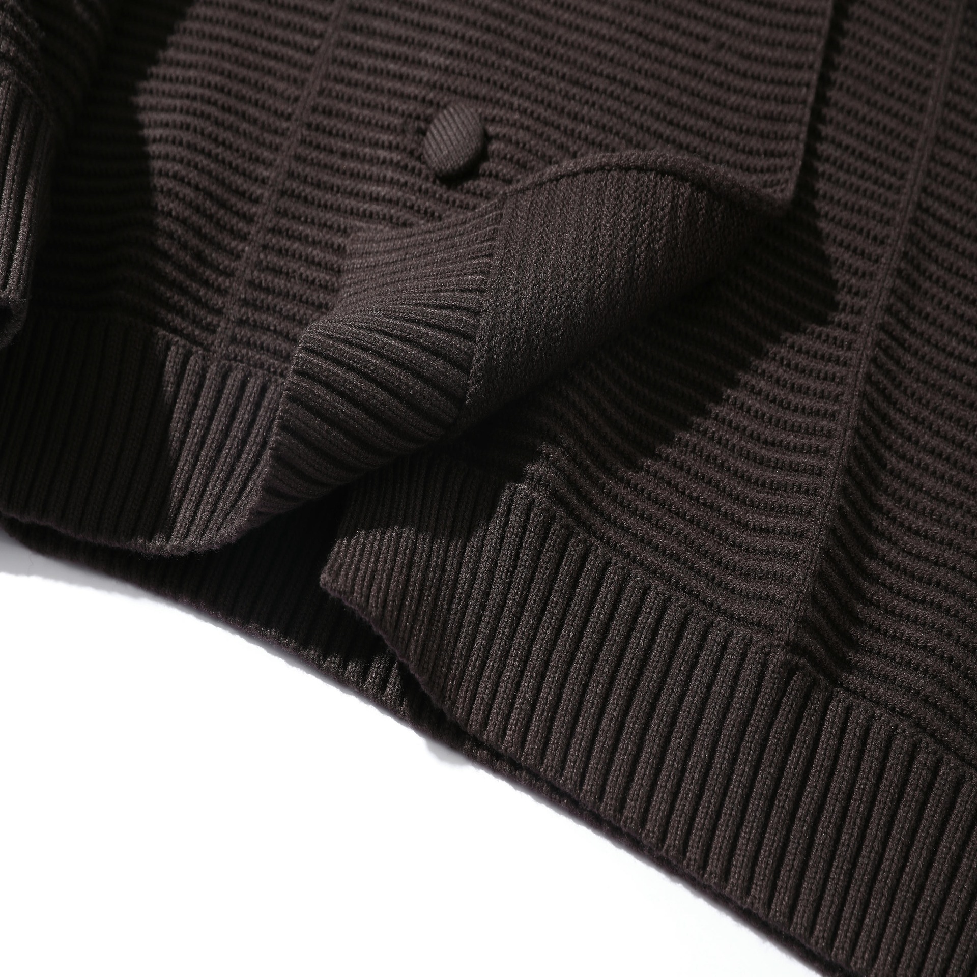 Japanese Workwear Nylon Jacquard Long Sleeve Oversized Cardigan