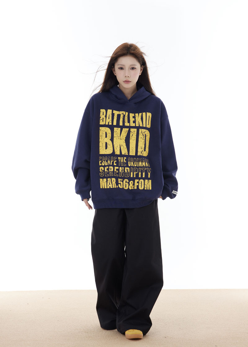 Urban Typography Long Sleeve Hoodie