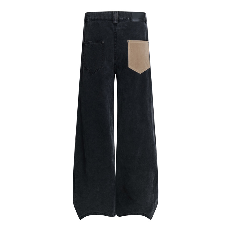 Original Streetwear Brand Design Vintage Button Decoration High-Street Cool Loose Casual Knife Pants Jeans Long Pants