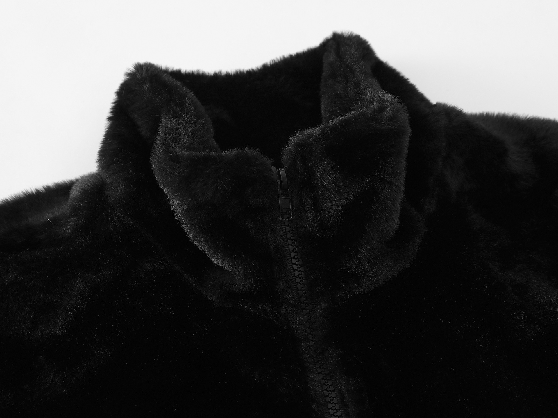 Stand-up Collar Faux Rabbit Fur Jacket Loose Quilted Thick Cotton Coat