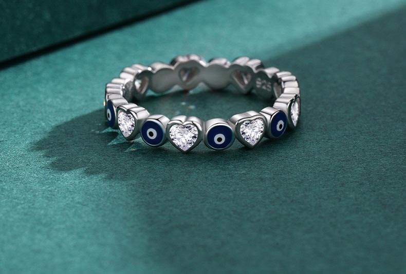 S925 Sterling Silver Heart-Shaped Zirconia Ring Female Original Design Fashion Versatile Commuter Style Finger Ring