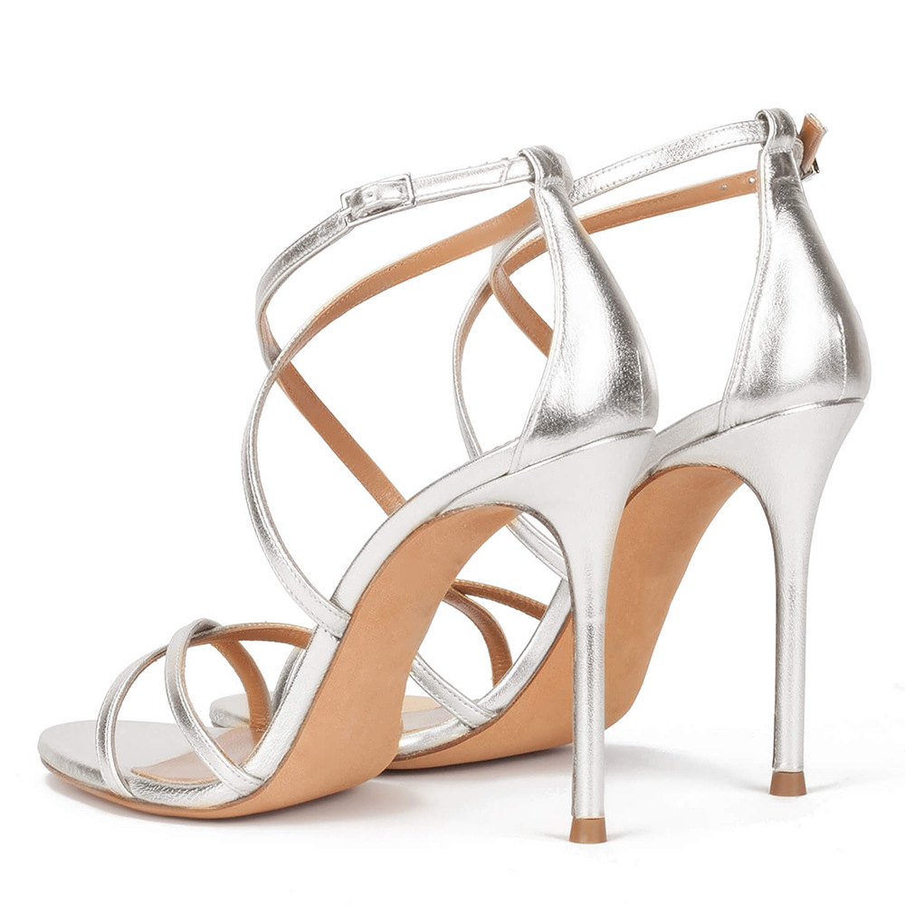 Summer Europe and America Large Round Head Strap Womens High Heel Sandals