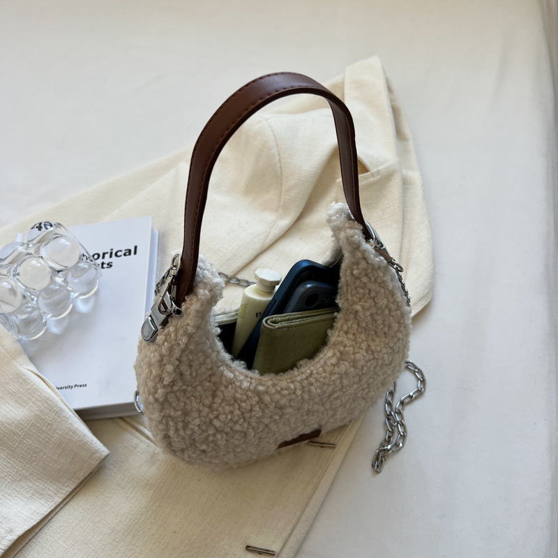 Fashion Faux Wool Fur Bags for Women Shoulder Bag Tote Crossbody Female Handbag