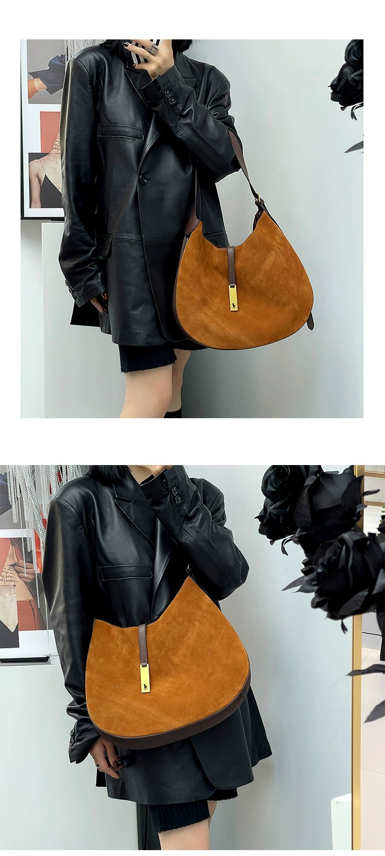 Fashion Ruched Hobos Women Handbag Designer Women Bag Luxury Soft Pu Leather Shoulder Crossbody Bags Lady Simply Tote Purse