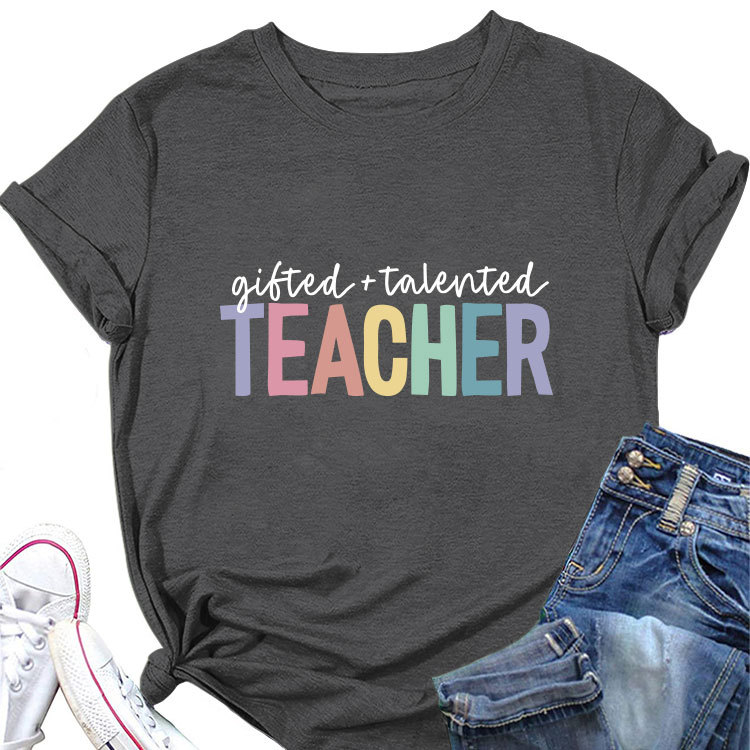 Ladies Geometric Print Crew Neck T-shirt