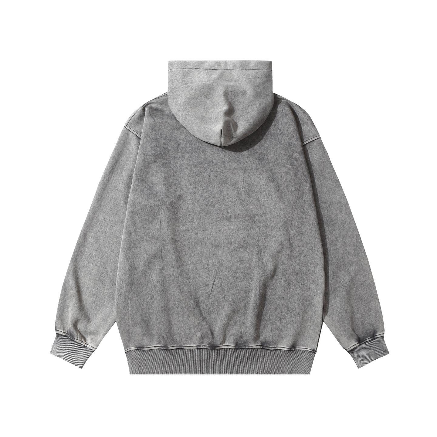 Long Sleeve Cotton Polyester Vintage Script Hoodie