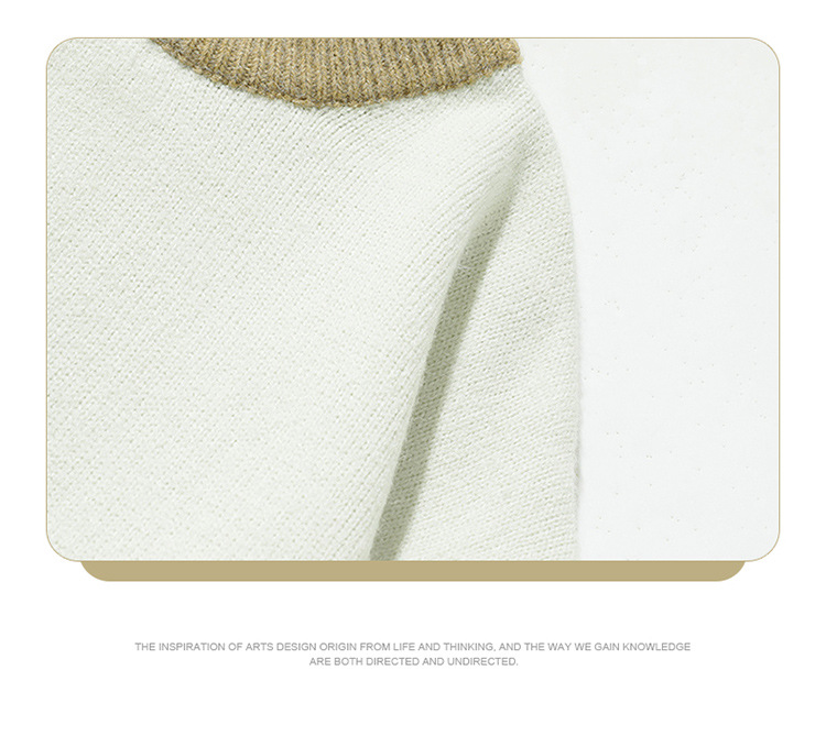Relaxed Fit Japanese Workwear Two-Tone Sweater