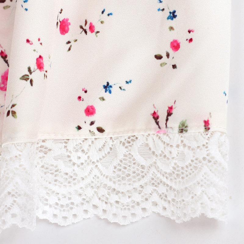 Asymmetrical Ribbon Flower Pattern Dress