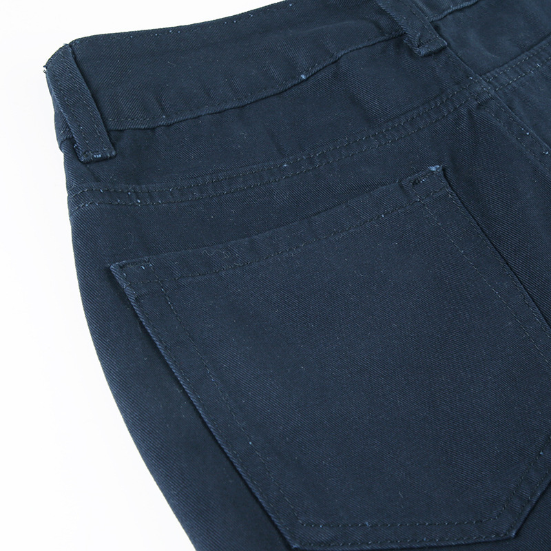 Solid color versatile loose fit slimming low waist jeans