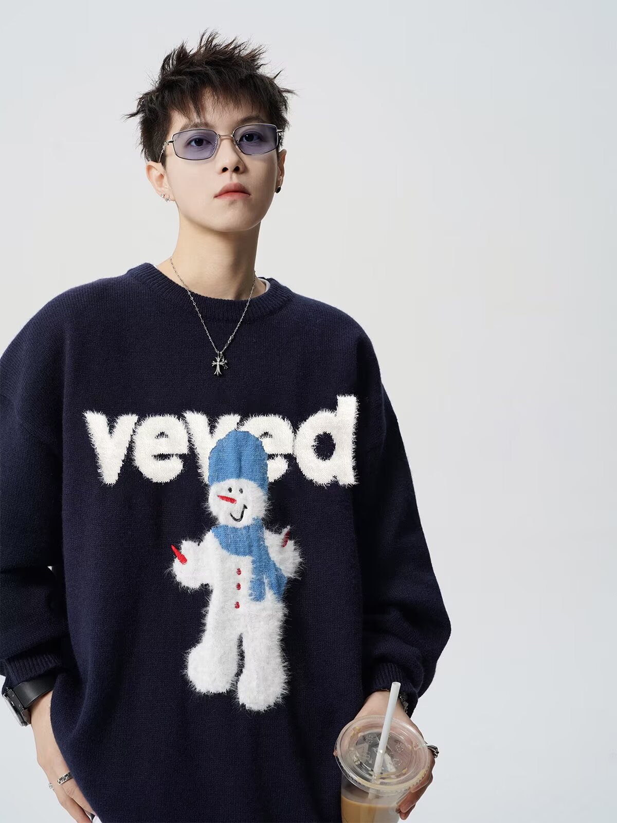 Holiday Frosty Alphabet Jacquard Sweater