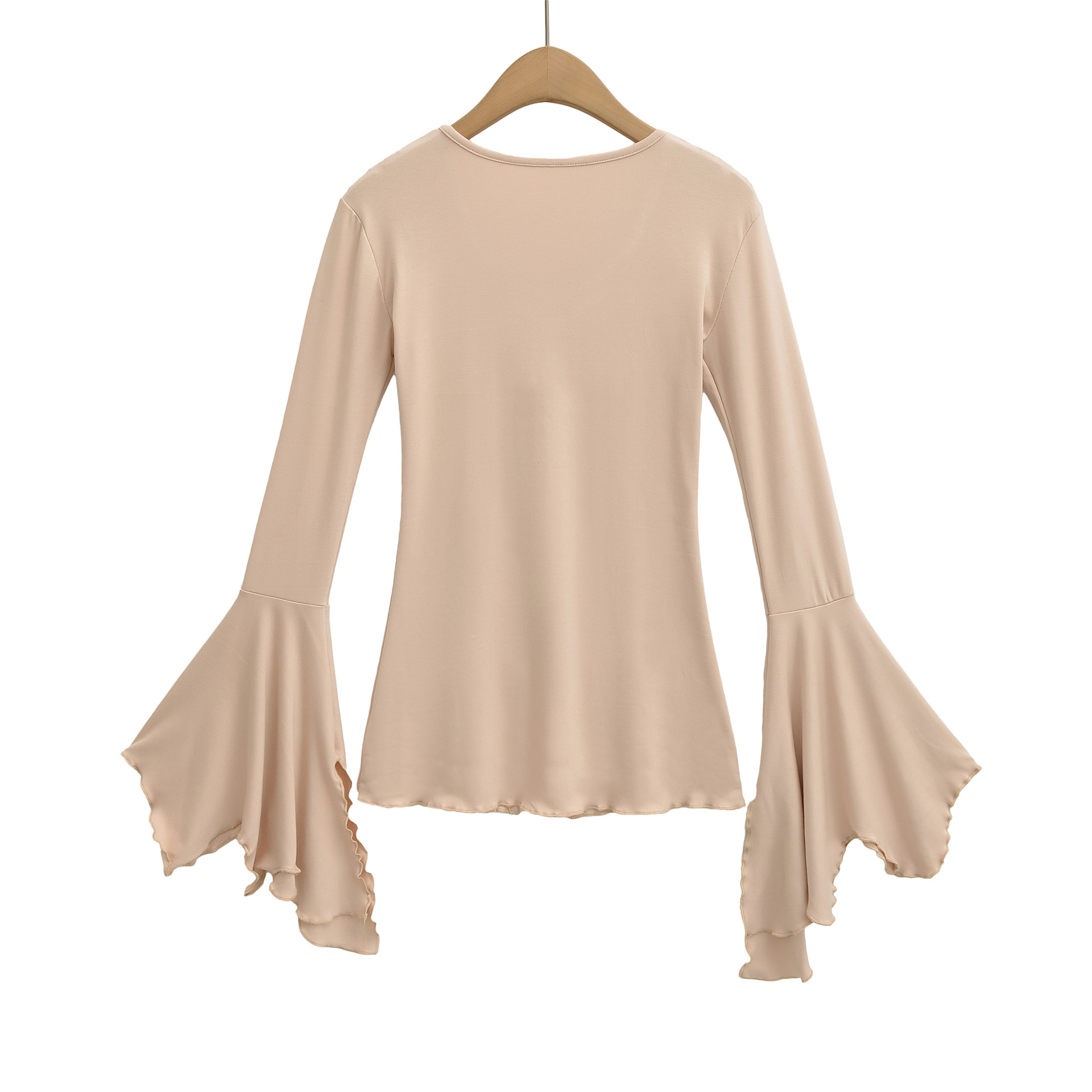 Trumpet Plunge Side Slit T-Shirt