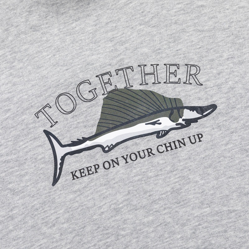 Oversized Cotton Marine Life Graphic Hood Sweatshirt