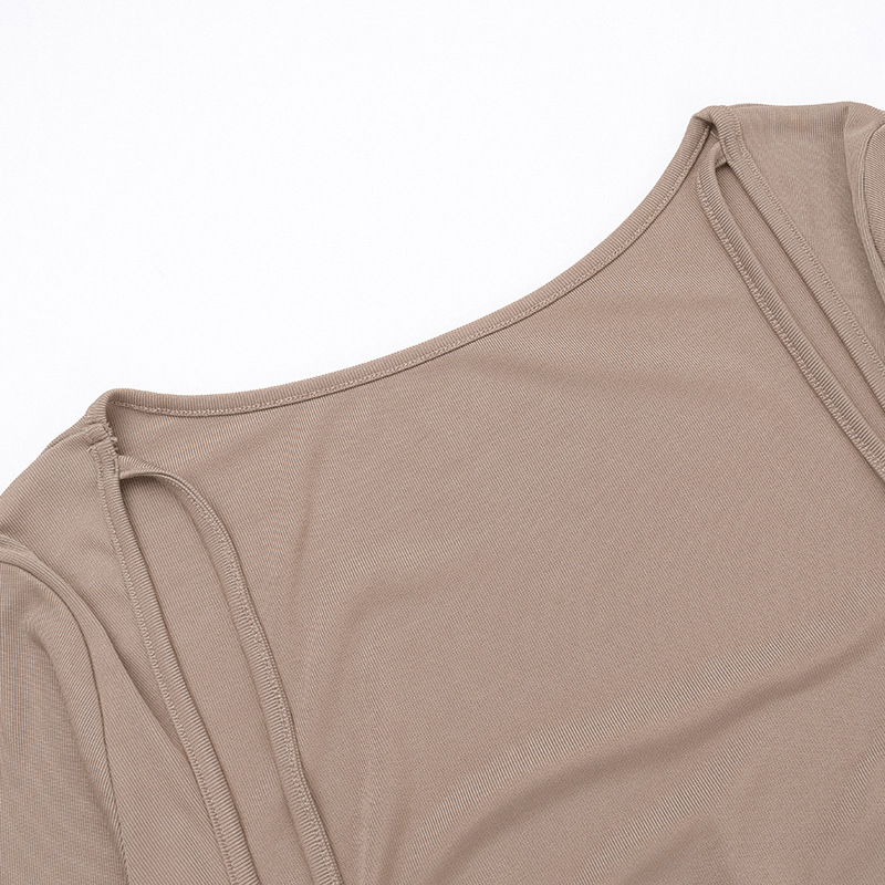 Long Sleeve Round Neck Polyester Dress