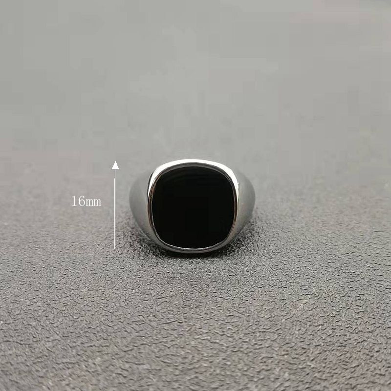 Fashionable, simple, and personalized stainless steel gold-plated drop glue smooth ring for men and women's accessories