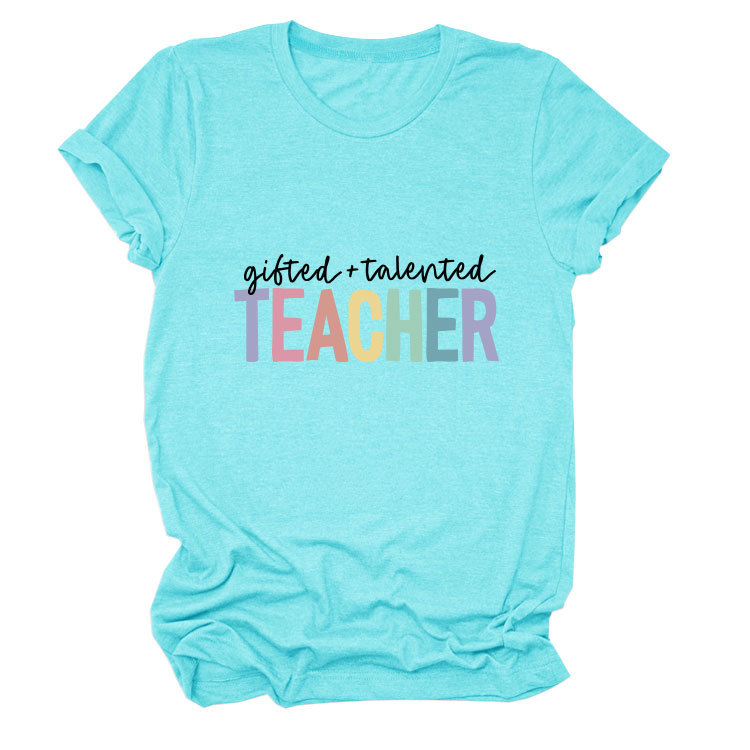 Ladies Geometric Print Crew Neck T-shirt
