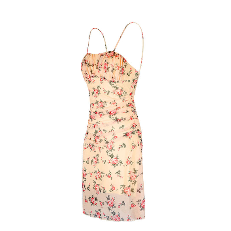 Patterned Illusion Bodycon Bandeau Dress