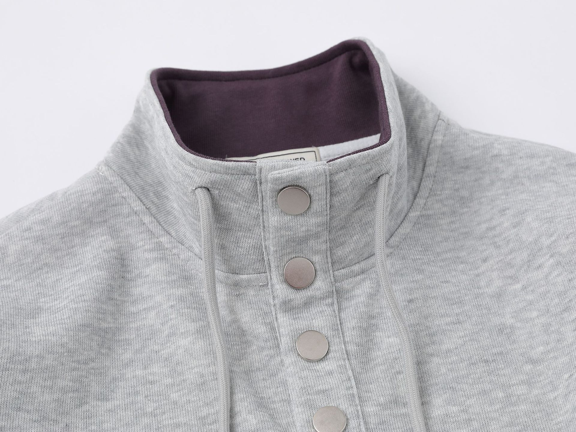 Unisex Cotton Contrast Mandarin Sweatshirt