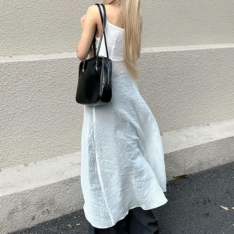 Plain Scoopneck Spandex Maxi Slit Cami and Corset