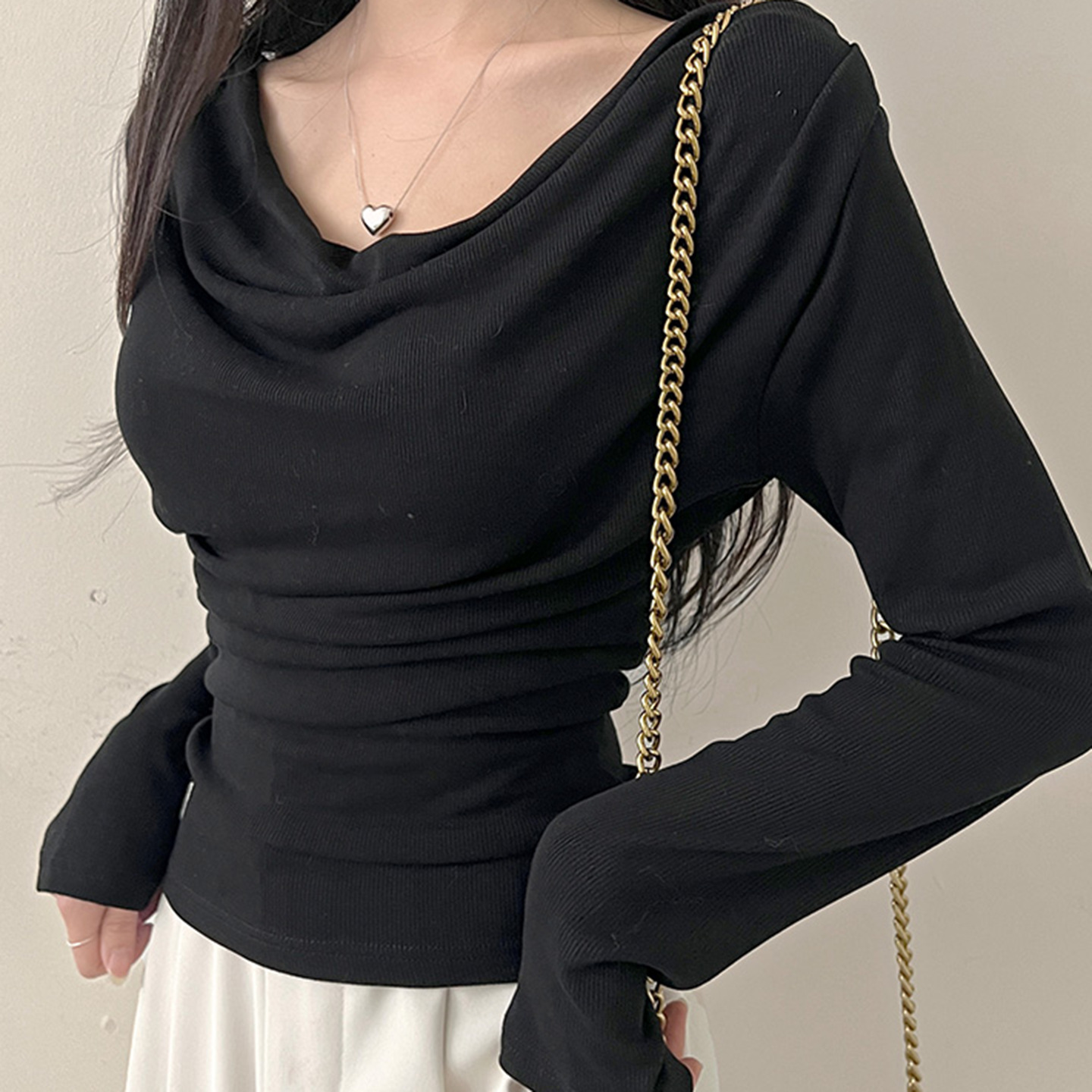 Bardot Bodycon Wrist-Length Neckband T-Shirt