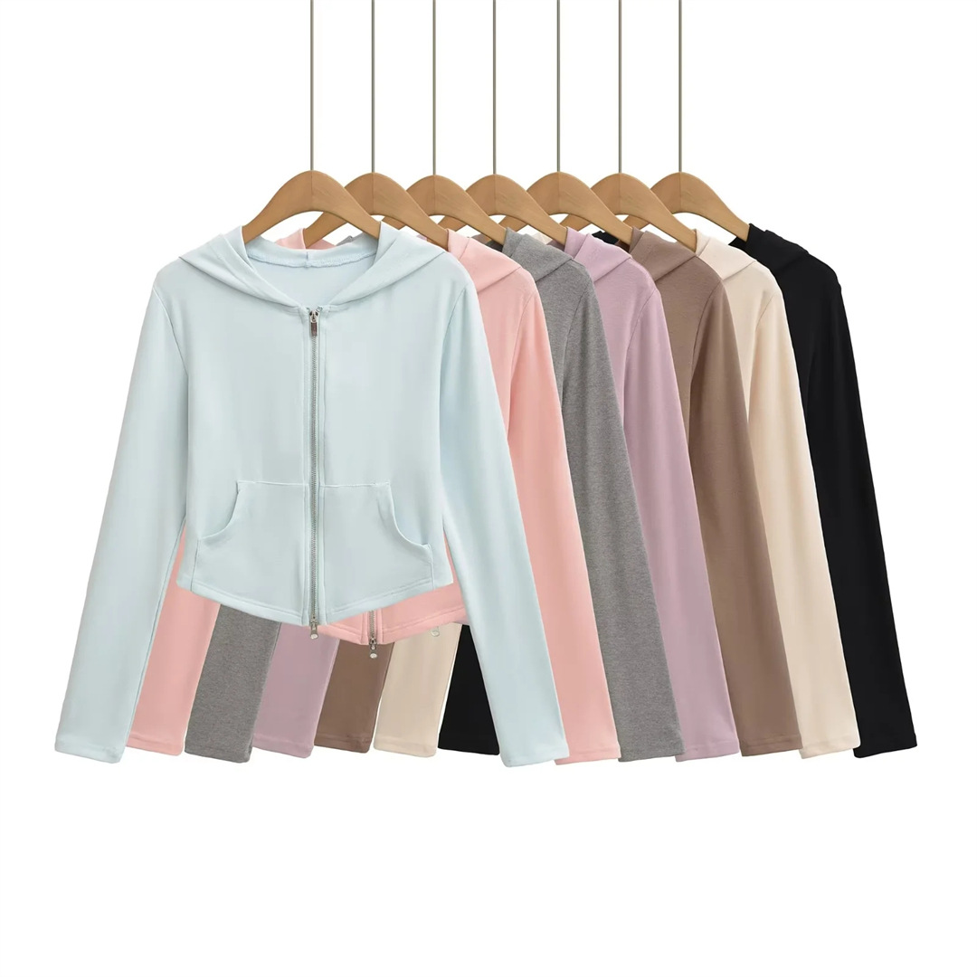 Ladies Minimalist Fitted Full Arm Hoodie