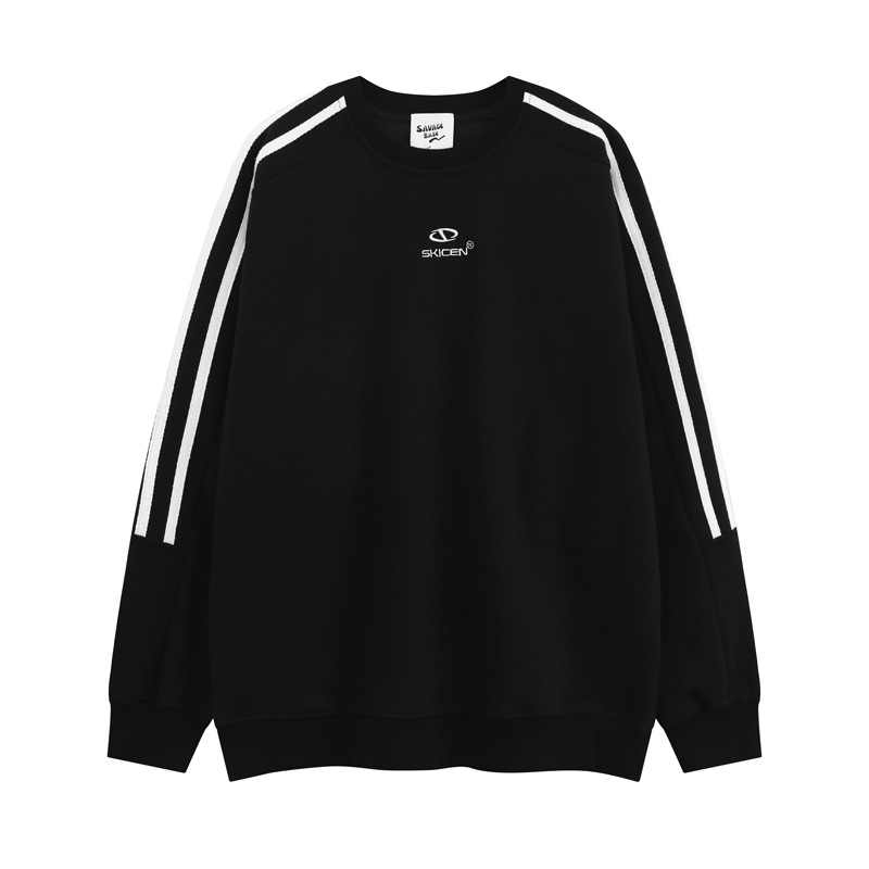 Mens Relaxed Cotton Stripe Hoodie