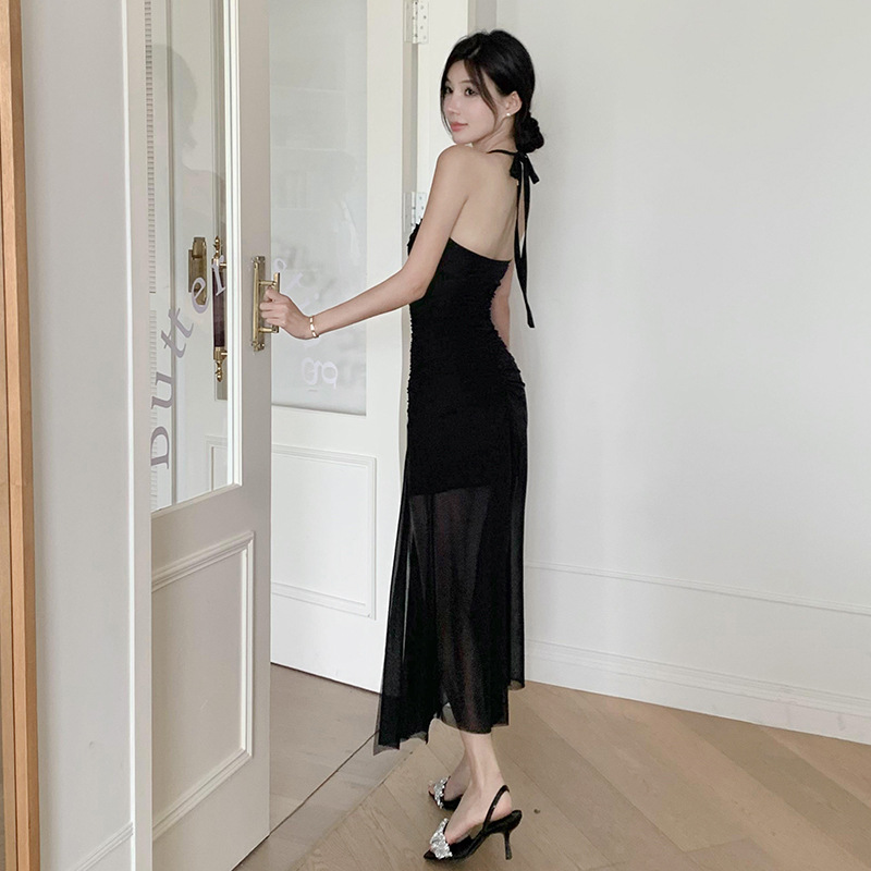 V-Neck Sleeveless Polyester Bodycon Maxi Dress