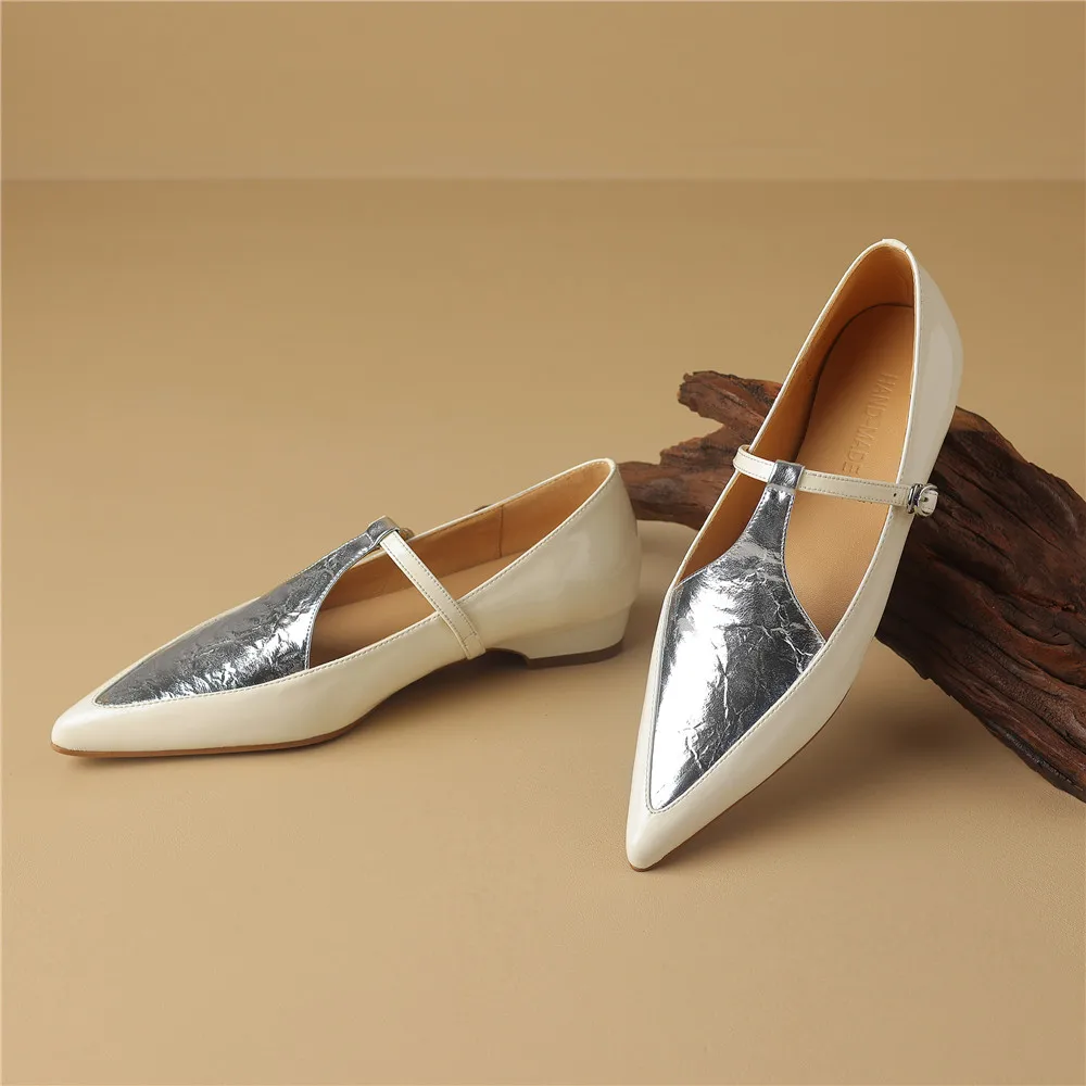 Ladies Urban Tapered Two-Tone Belted Ballerina
