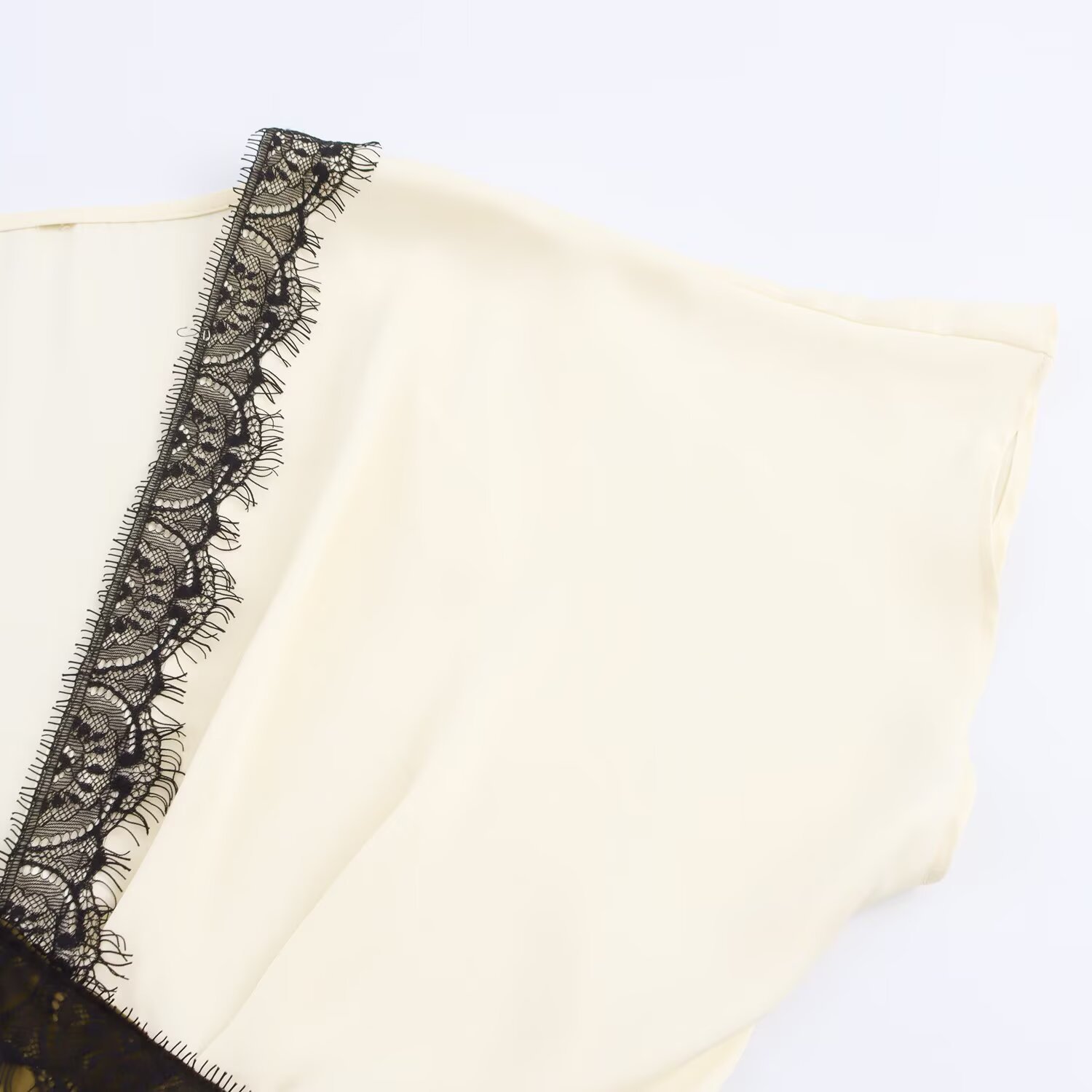 Women's Clothing Spicy Girl Color Block Lace Satin Feel Midi Dress