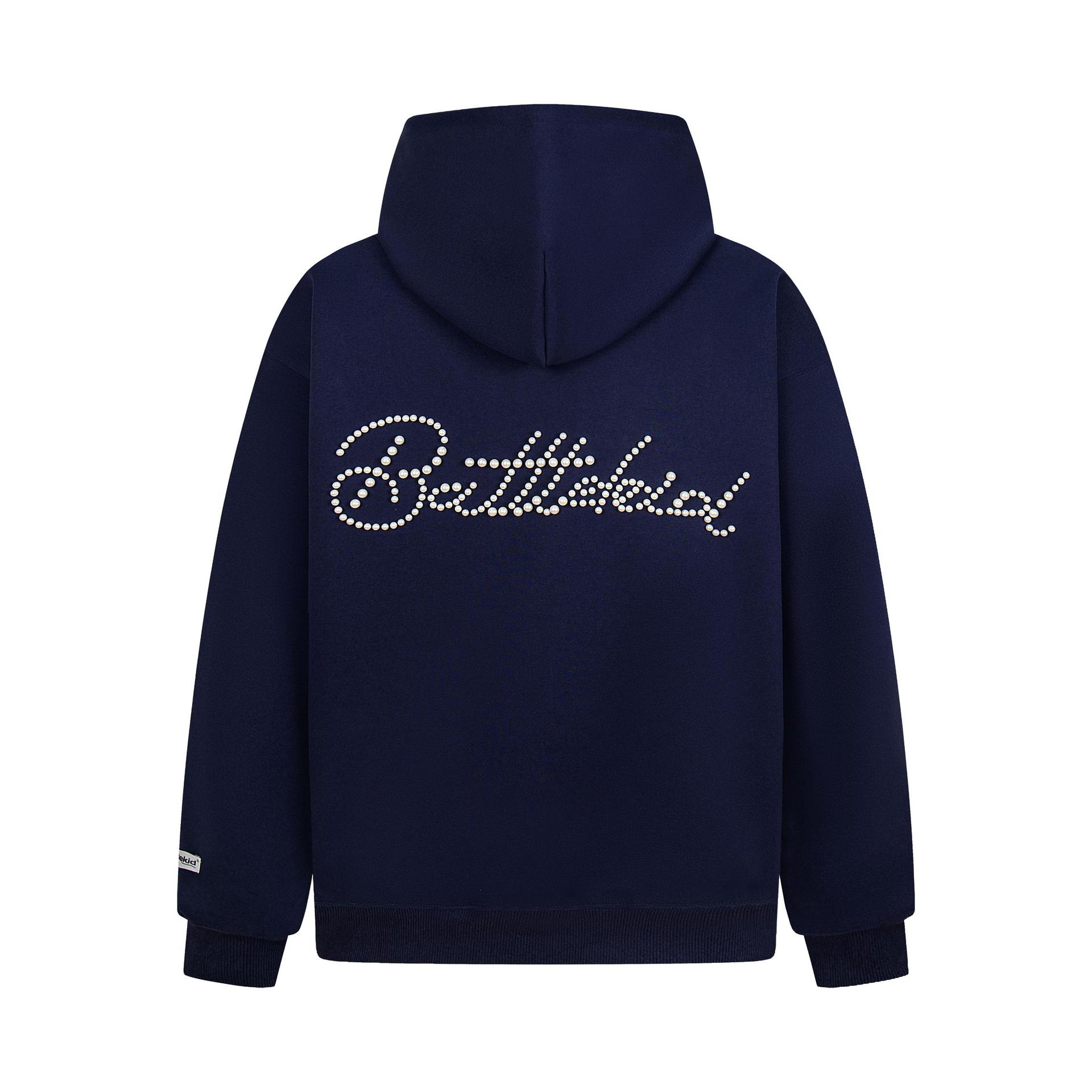 Cotton Urban Alphabet Beaded Hoodie
