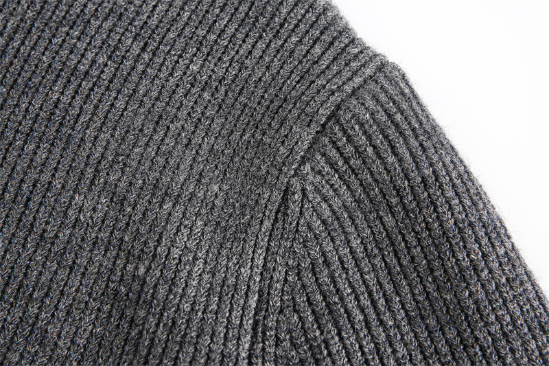 Oversized Japanese Workwear Zip-Up Ribbed Sweater