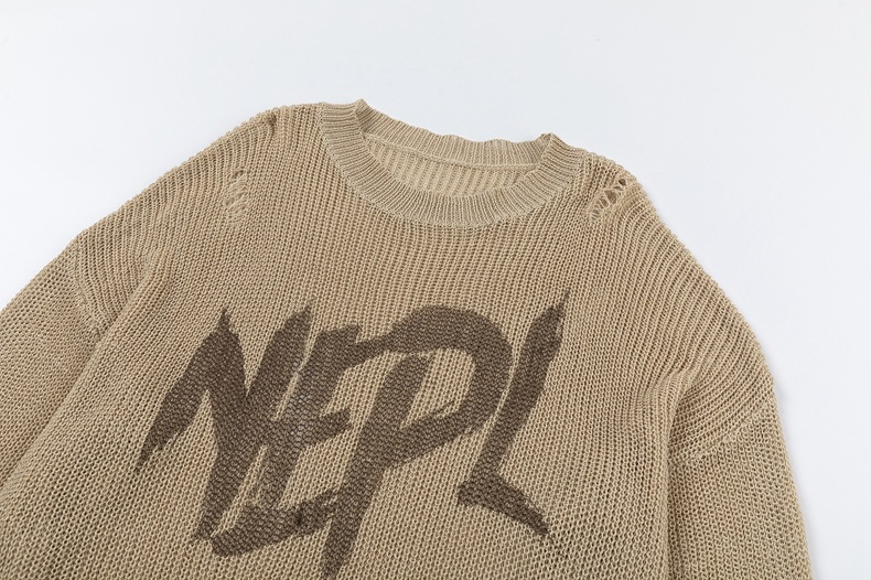 Unisex American Distressed Graphic Sweater