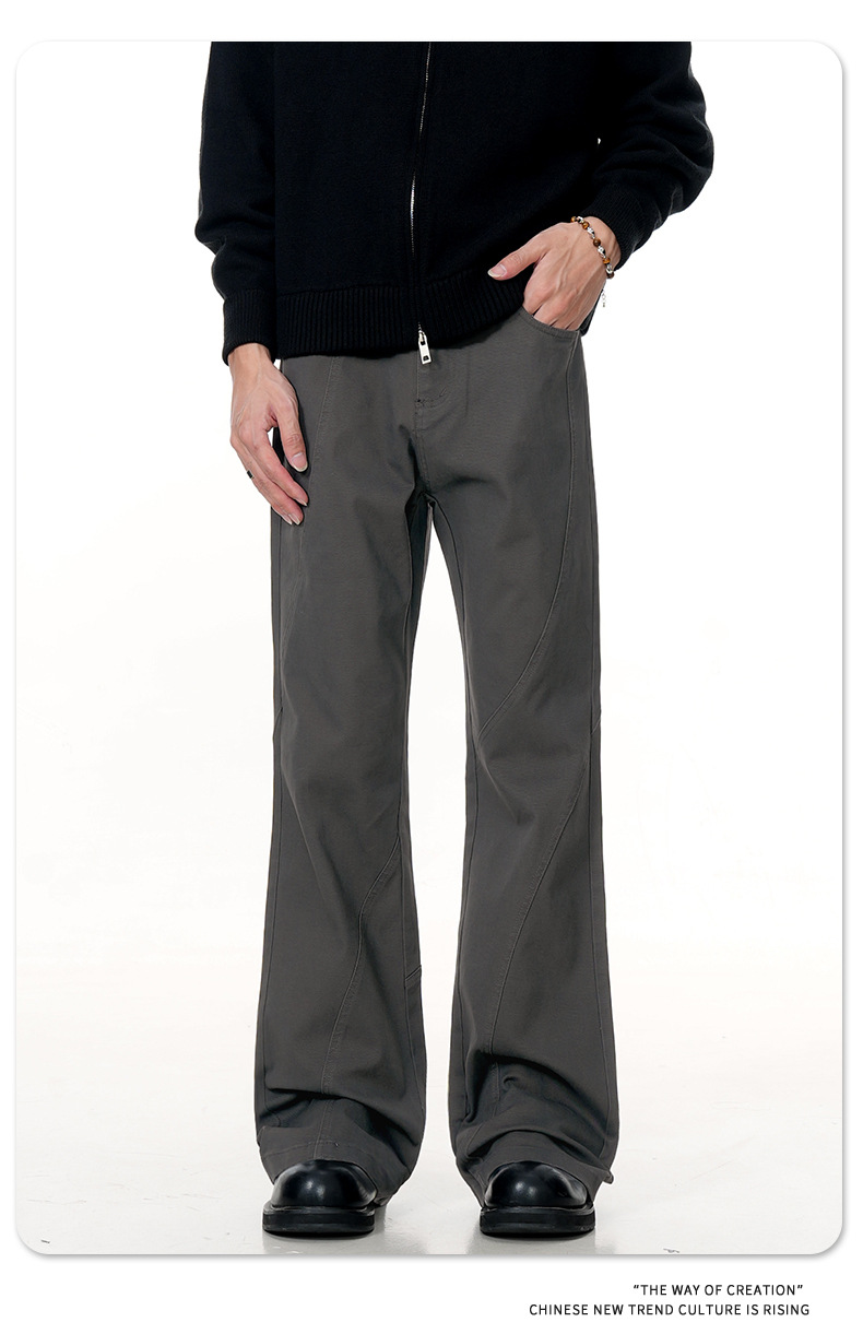 Retro Trendy Loose Fit Casual Simple Cleanfit Slimming Long Trousers