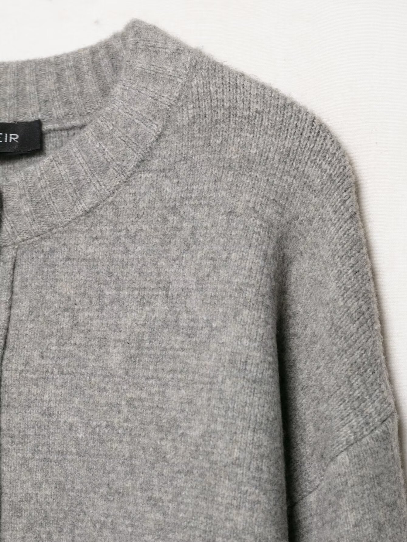 Ladies Charcoal Polyester Button-Front Full-Length Sleeve Sweater