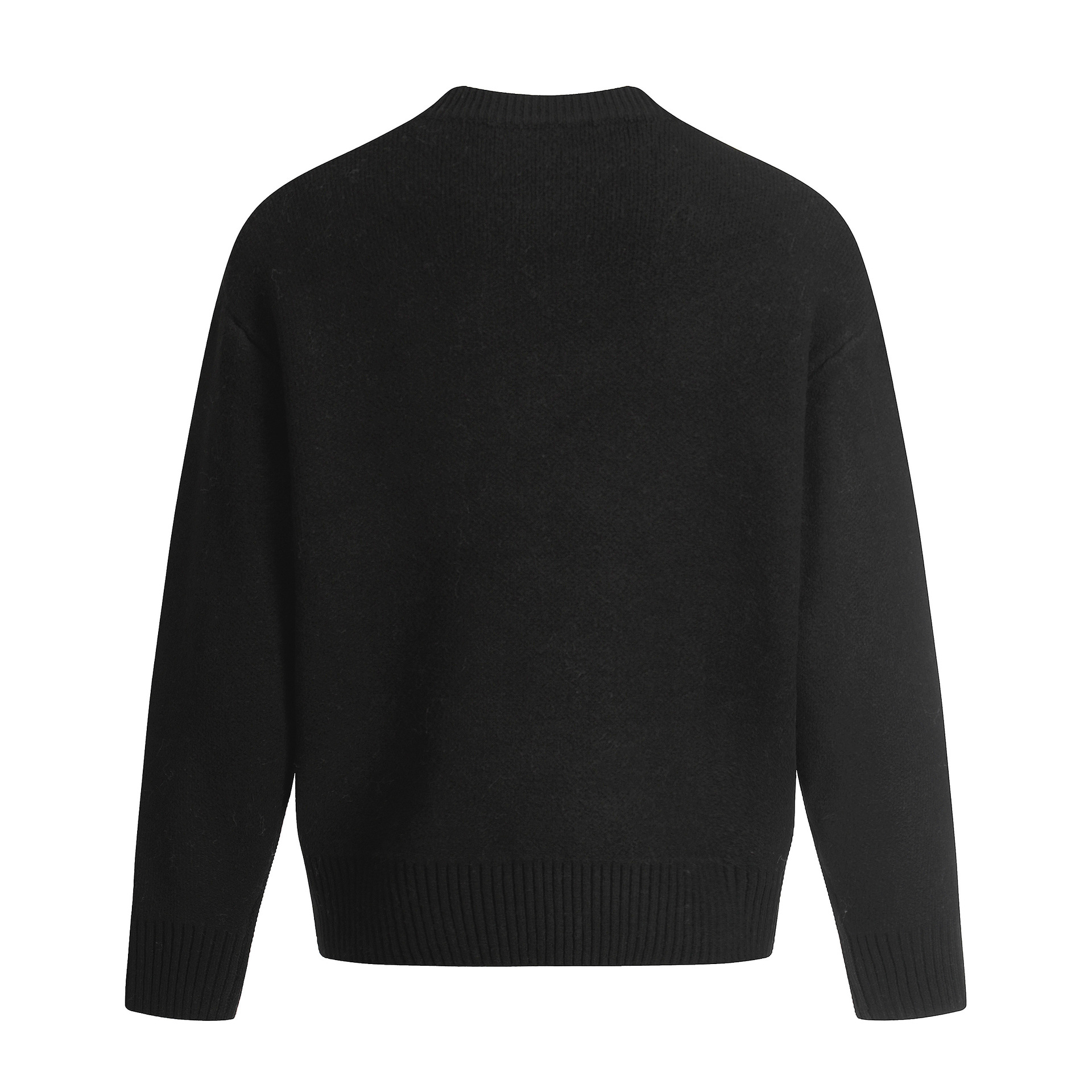 Gender-Neutral Mock Collar Oversized Two-Tone Long Sleeve Sweater